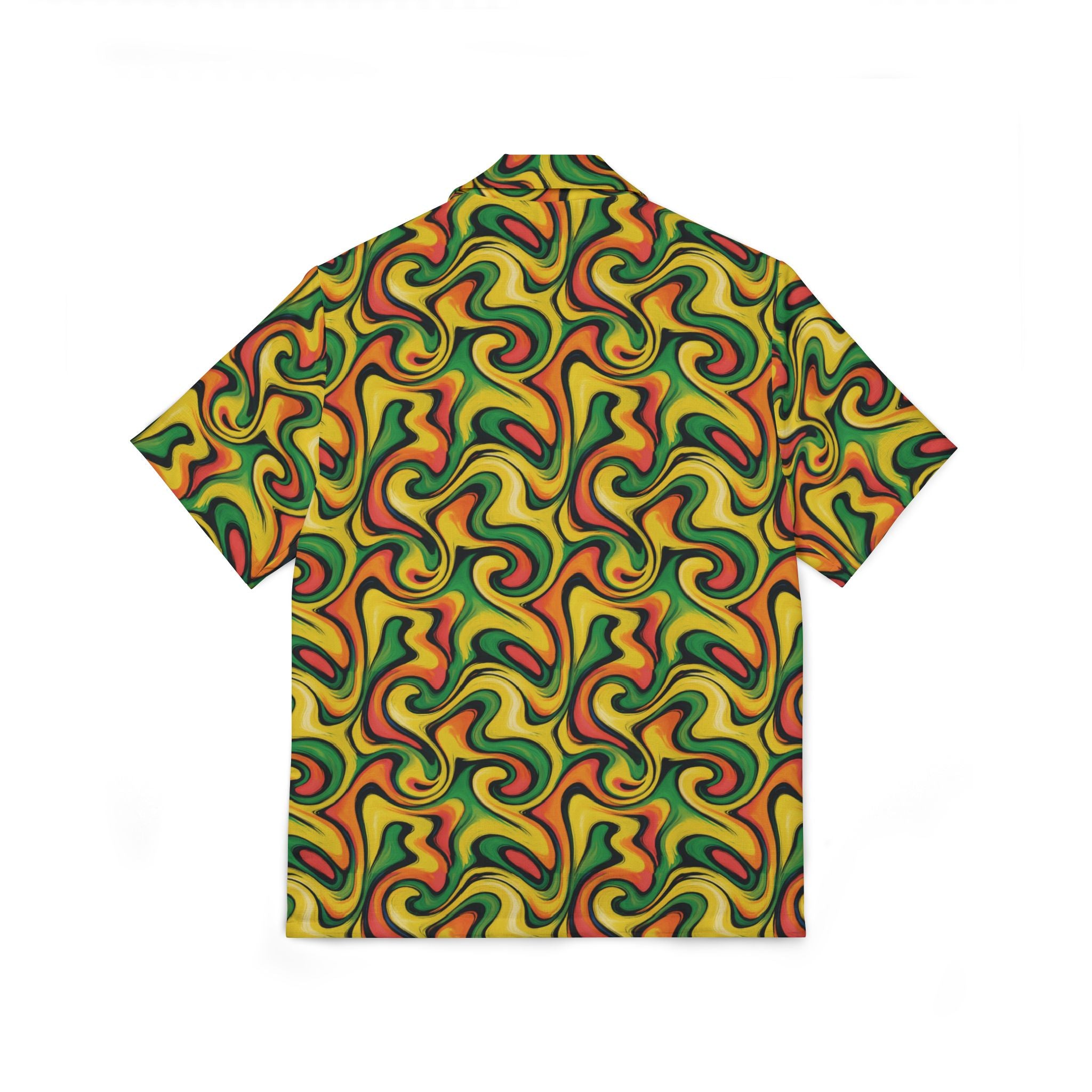 Retro Vibes Camp Shirt for the Most Interesting Dresser at Summer — AOP 100% Polyester Sublimation Hawaiian, Button Front Linen Texture, Vacation Party Beach Festival Menswear