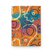 Abstract Colorful Faces Hardcover Journal — Artistic Gratitude Notebook