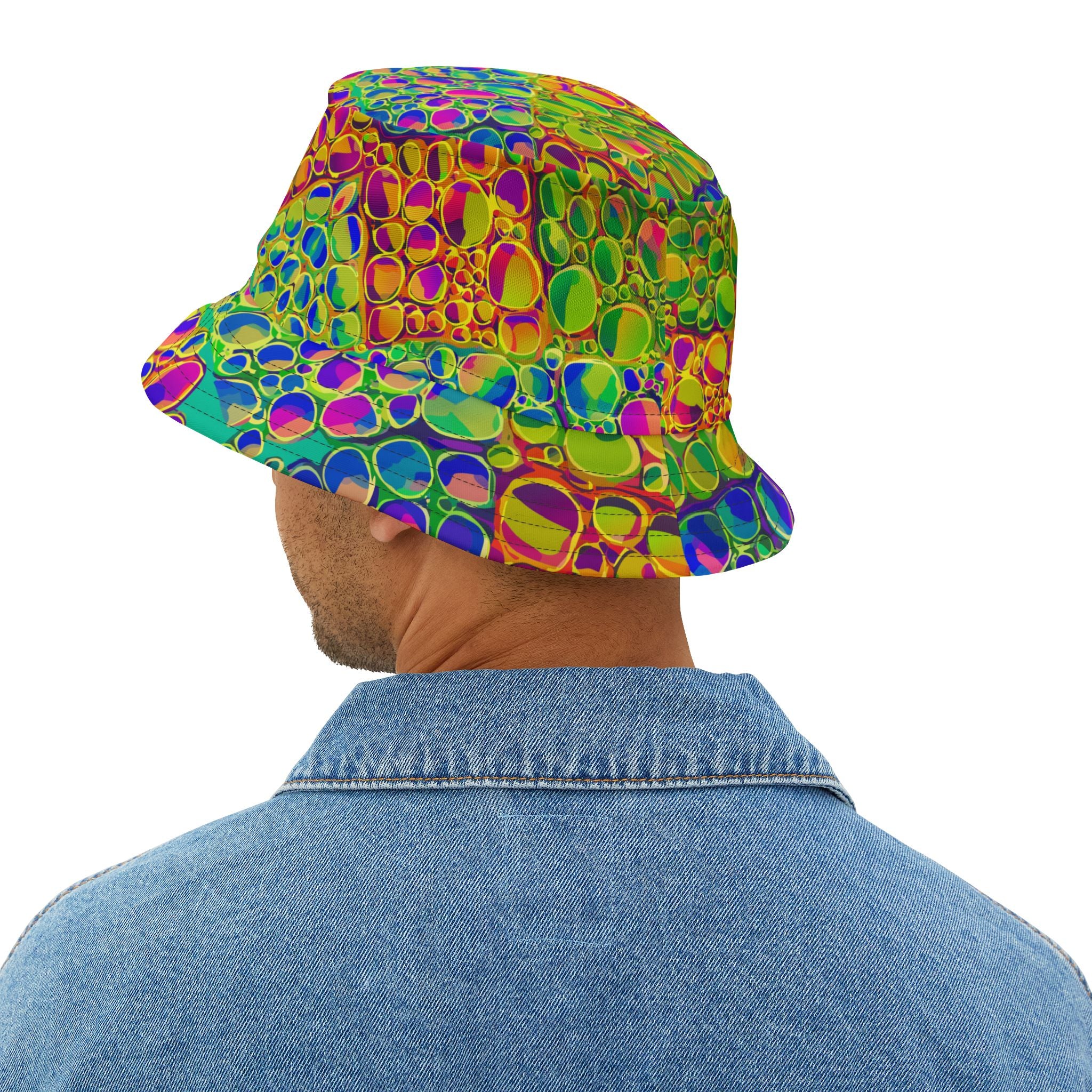 Mind Melting Visuals Bucket Hat for Aesthetic Rebels — Dyles Mavis AOP, Made in USA, Head-Turning Festival Headwear, Statement Accessory for the Scroll-Stopping Dresser