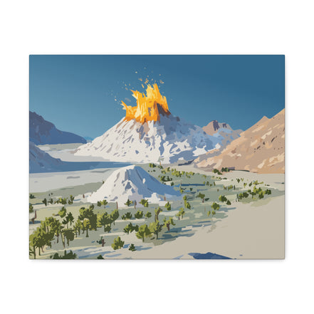 Tropical Volcano Eruption Canvas Print for Nature-Obsessed Interiors — Island Adventure Wall Art, FSC-Certified Matte Stretched Canvas, Home Decor Gift for Wanderlust Collectors