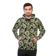 Floral Print Athletic Hoodie for Nature-Forward Fitness Dressers — 95% Recycled Polyester AOP, Adjustable Hood, Gym-to-Street Nature Statement, Bold Eco Activewear Layer