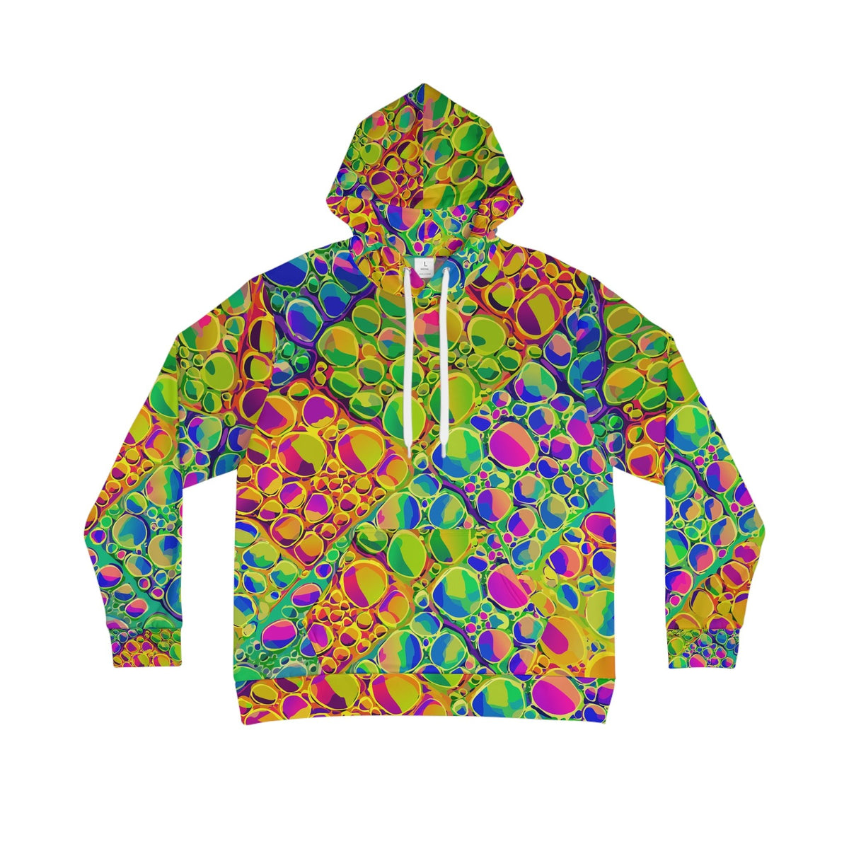 Neon Cellular Activity AOP Hoodie – Digital Acrylic Pour Streetwear | Aesthetic Rebellion