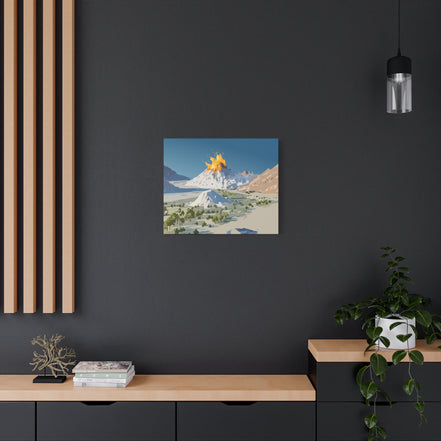 Tropical Volcano Eruption Canvas Print for Nature-Obsessed Interiors — Island Adventure Wall Art, FSC-Certified Matte Stretched Canvas, Home Decor Gift for Wanderlust Collectors