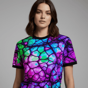 Psychedelic Web Unisex Tee – Vibrant Abstract Cut & Sew T-Shirt | Festival Fashion & Streetwear Vibes