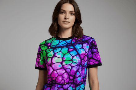 Psychedelic Web Unisex Tee – Vibrant Abstract Cut & Sew T-Shirt | Festival Fashion & Streetwear Vibes