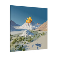Tropical Volcano Eruption Canvas Print for Nature-Obsessed Interiors — Island Adventure Wall Art, FSC-Certified Matte Stretched Canvas, Home Decor Gift for Wanderlust Collectors