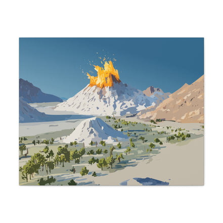 Tropical Volcano Eruption Canvas Print for Nature-Obsessed Interiors — Island Adventure Wall Art, FSC-Certified Matte Stretched Canvas, Home Decor Gift for Wanderlust Collectors