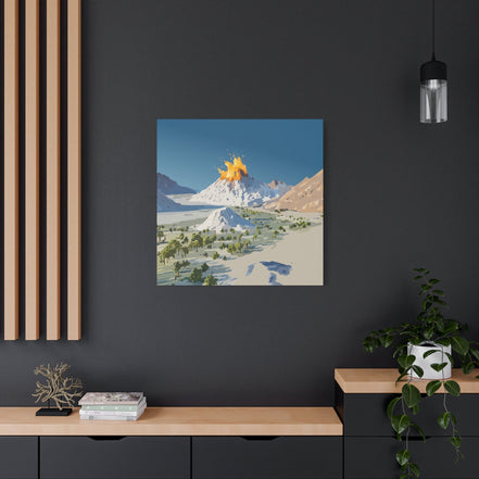 Tropical Volcano Eruption Canvas Print for Nature-Obsessed Interiors — Island Adventure Wall Art, FSC-Certified Matte Stretched Canvas, Home Decor Gift for Wanderlust Collectors