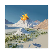 Tropical Volcano Eruption Canvas Print for Nature-Obsessed Interiors — Island Adventure Wall Art, FSC-Certified Matte Stretched Canvas, Home Decor Gift for Wanderlust Collectors