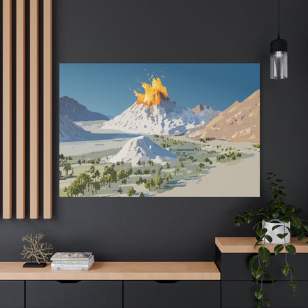 Tropical Volcano Eruption Canvas Print for Nature-Obsessed Interiors — Island Adventure Wall Art, FSC-Certified Matte Stretched Canvas, Home Decor Gift for Wanderlust Collectors