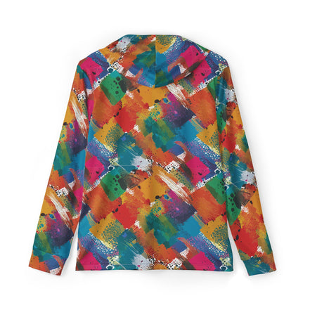 Color Splash Warmup Hoodie for Outdoor Maximalists — UPF+50 AOP Moisture-Wicking, Lightweight Festival Training Layer, Assembled in USA, Streetwear-to-Sport Statement