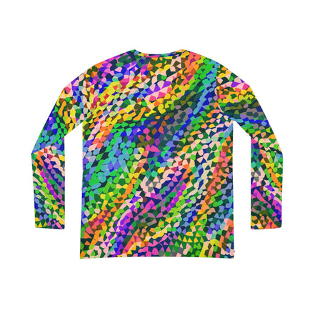 Vibrant AOP Long Sleeve V-Neck for Glow-Up Self-Expressers — Women's Bold Print Tee, Confidence-Led Statement Top, Everyday Maximalist Shirt, Assembled in USA, S–2XL