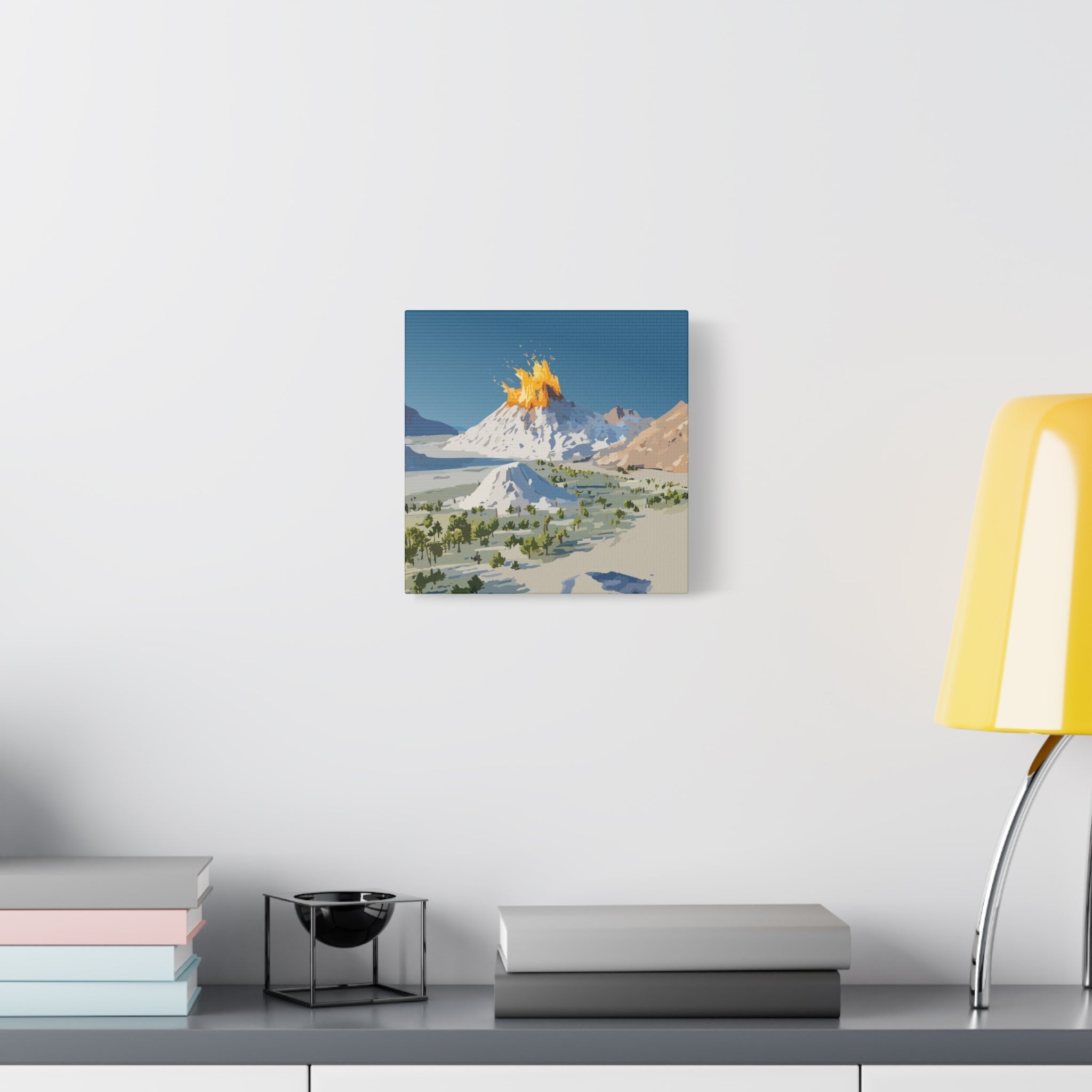 Tropical Volcano Eruption Canvas Print for Nature-Obsessed Interiors — Island Adventure Wall Art, FSC-Certified Matte Stretched Canvas, Home Decor Gift for Wanderlust Collectors