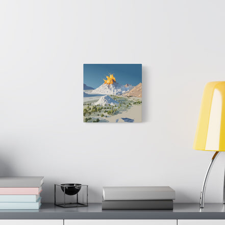 Tropical Volcano Eruption Canvas Print for Nature-Obsessed Interiors — Island Adventure Wall Art, FSC-Certified Matte Stretched Canvas, Home Decor Gift for Wanderlust Collectors
