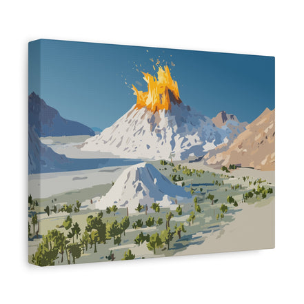Tropical Volcano Eruption Canvas Print for Nature-Obsessed Interiors — Island Adventure Wall Art, FSC-Certified Matte Stretched Canvas, Home Decor Gift for Wanderlust Collectors
