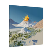 Tropical Volcano Eruption Canvas Print for Nature-Obsessed Interiors — Island Adventure Wall Art, FSC-Certified Matte Stretched Canvas, Home Decor Gift for Wanderlust Collectors