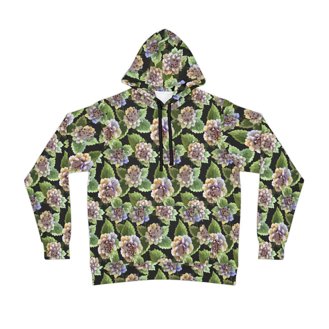 Floral Print Athletic Hoodie for Nature-Forward Fitness Dressers — 95% Recycled Polyester AOP, Adjustable Hood, Gym-to-Street Nature Statement, Bold Eco Activewear Layer