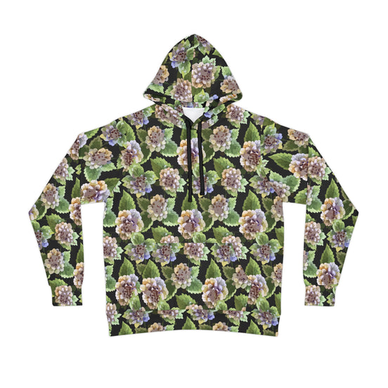 Floral Print Athletic Hoodie for Nature-Forward Fitness Dressers — 95% Recycled Polyester AOP, Adjustable Hood, Gym-to-Street Nature Statement, Bold Eco Activewear Layer