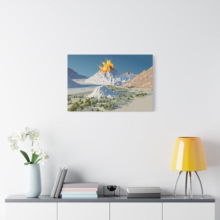 Tropical Volcano Eruption Canvas Print for Nature-Obsessed Interiors — Island Adventure Wall Art, FSC-Certified Matte Stretched Canvas, Home Decor Gift for Wanderlust Collectors