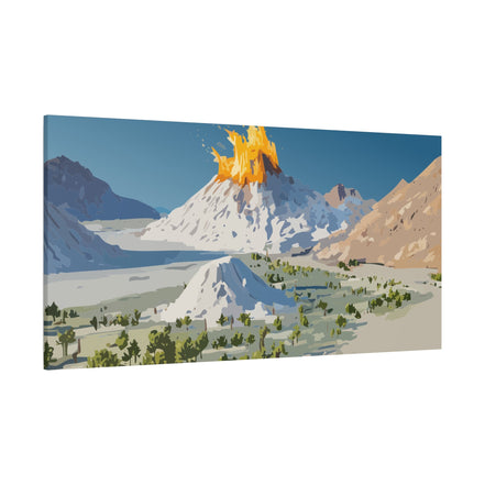 Tropical Volcano Eruption Canvas Print for Nature-Obsessed Interiors — Island Adventure Wall Art, FSC-Certified Matte Stretched Canvas, Home Decor Gift for Wanderlust Collectors