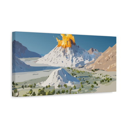 Tropical Volcano Eruption Canvas Print for Nature-Obsessed Interiors — Island Adventure Wall Art, FSC-Certified Matte Stretched Canvas, Home Decor Gift for Wanderlust Collectors