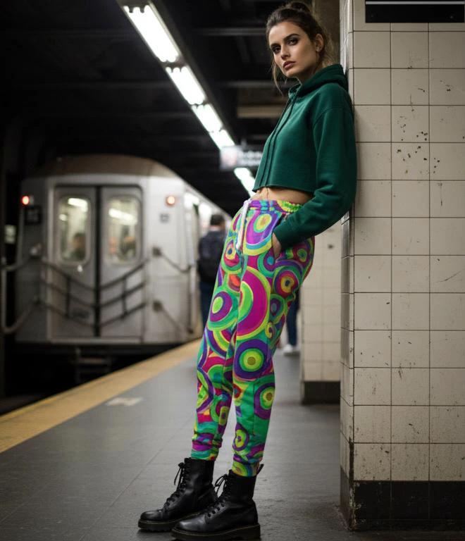 Neon StreetsmArt Athletic Joggers - Vibrant Graffiti Print Unisex Activewear for Urban Style by Aesthetic Rebellion