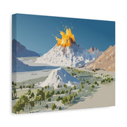 Tropical Volcano Eruption Canvas Print for Nature-Obsessed Interiors — Island Adventure Wall Art, FSC-Certified Matte Stretched Canvas, Home Decor Gift for Wanderlust Collectors