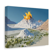 Tropical Volcano Eruption Canvas Print for Nature-Obsessed Interiors — Island Adventure Wall Art, FSC-Certified Matte Stretched Canvas, Home Decor Gift for Wanderlust Collectors