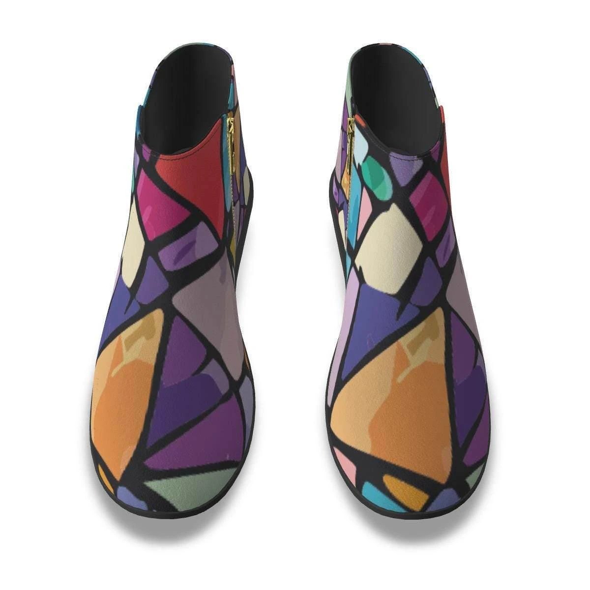 Vandals Velvet Patchwork Ankle Boots - Micro-Suede Maximalist Fashion Shoes for Bold Expression by Aesthetic Rebellion