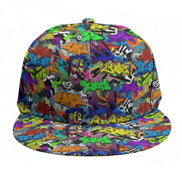 Urban Legend Graffiti Snapback - All-Over Print Flat Brim Hat for Hypebeasts, Skaters & Streetwear Collectors by Aesthetic Rebellion