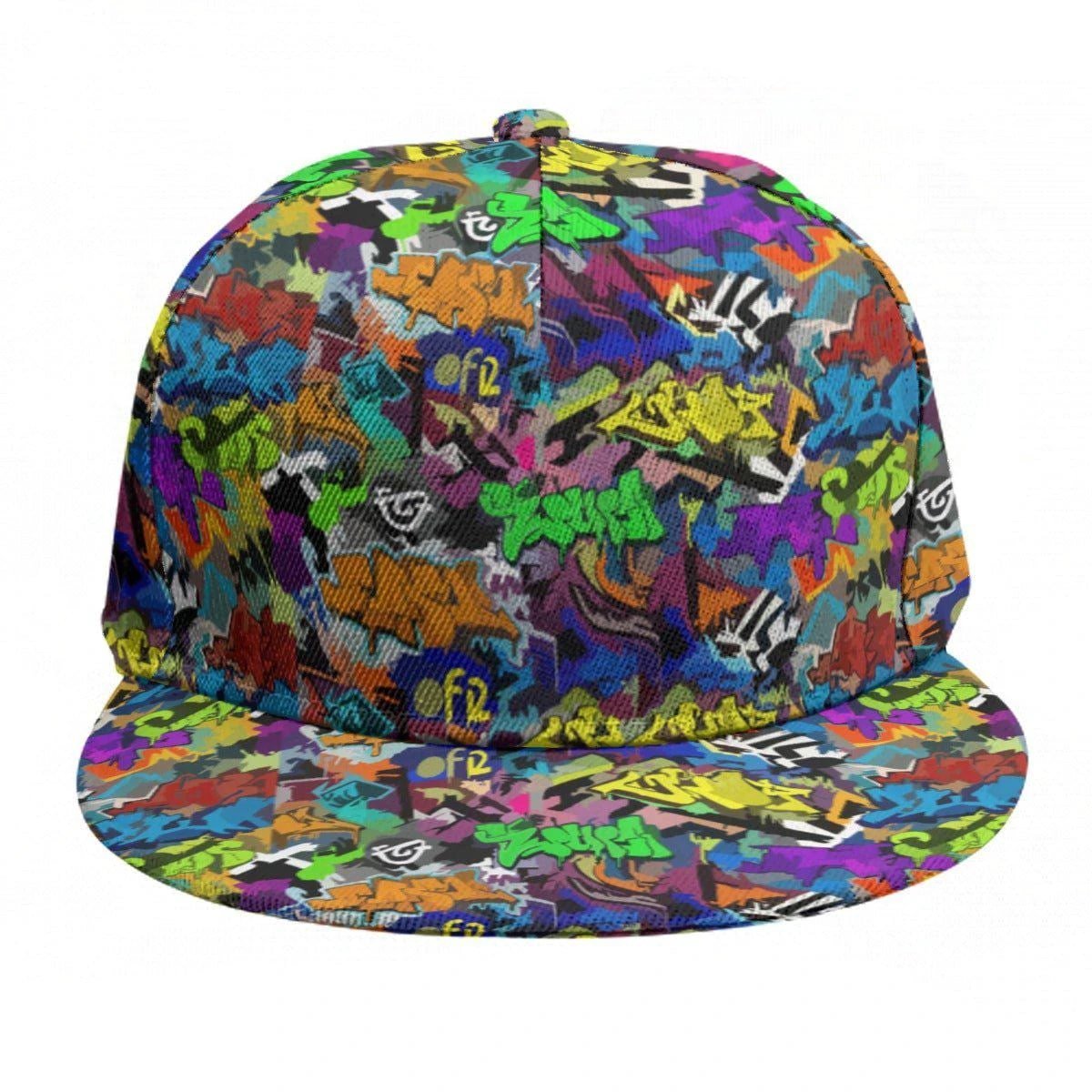 Urban Legend Graffiti Snapback - All-Over Print Flat Brim Hat for Hypebeasts, Skaters & Streetwear Collectors by Aesthetic Rebellion