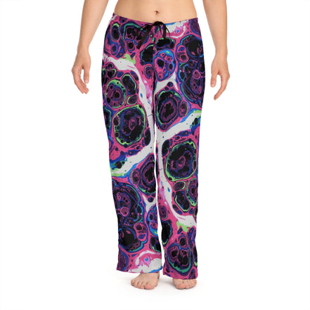 Trippy Marble Swirl Pajama Pants — Maximalist Lounge Pants | Neon Purple, Pink & Acid Green Abstract Print Sleepwear