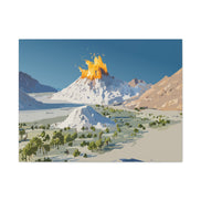 Tropical Volcano Eruption Canvas Print for Nature-Obsessed Interiors — Island Adventure Wall Art, FSC-Certified Matte Stretched Canvas, Home Decor Gift for Wanderlust Collectors