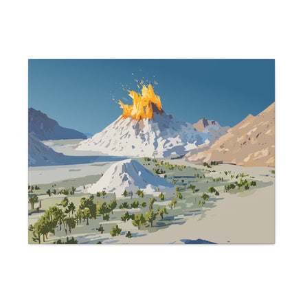 Tropical Volcano Eruption Canvas Print for Nature-Obsessed Interiors — Island Adventure Wall Art, FSC-Certified Matte Stretched Canvas, Home Decor Gift for Wanderlust Collectors