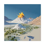 Tropical Volcano Eruption Canvas Print for Nature-Obsessed Interiors — Island Adventure Wall Art, FSC-Certified Matte Stretched Canvas, Home Decor Gift for Wanderlust Collectors
