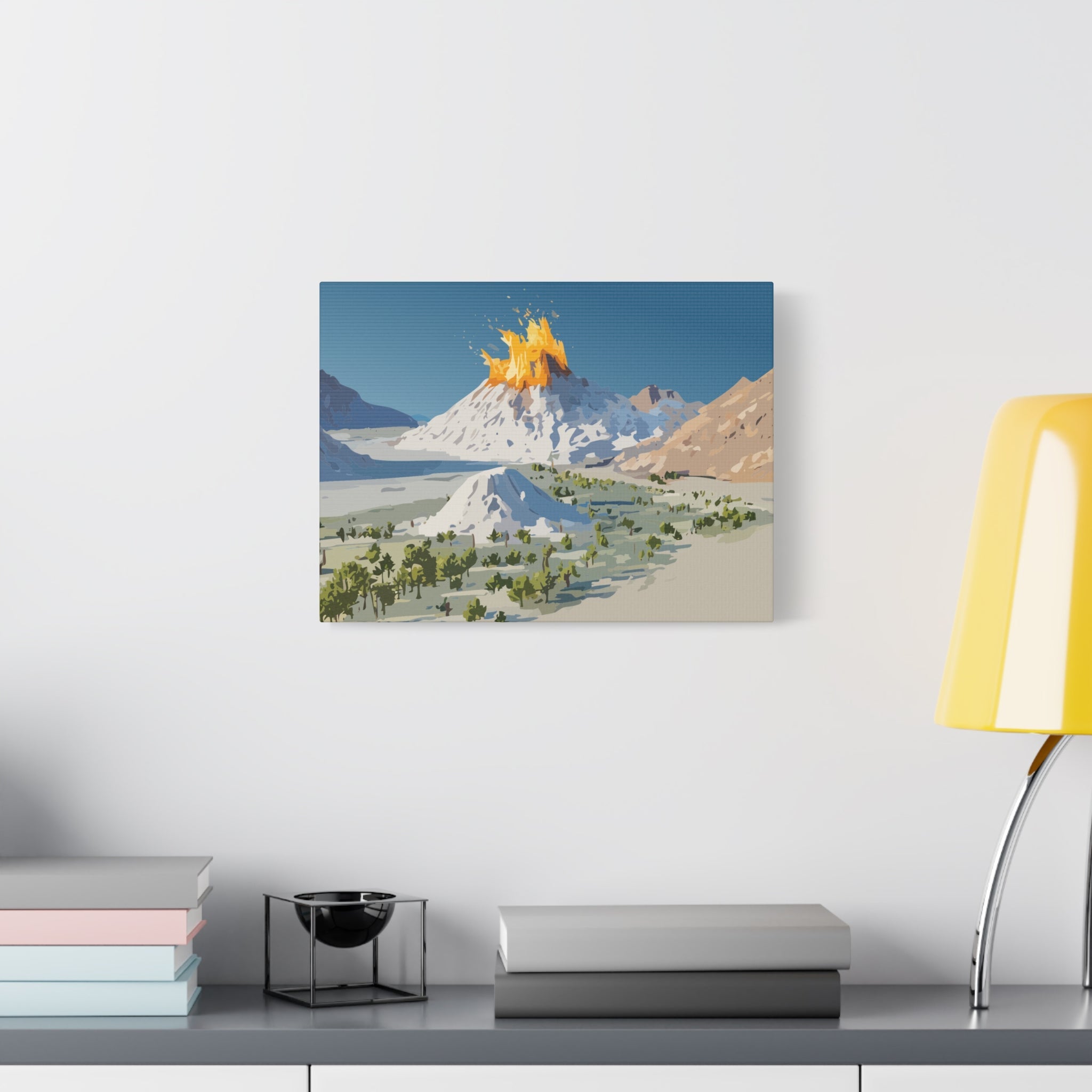 Tropical Volcano Eruption Canvas Print for Nature-Obsessed Interiors — Island Adventure Wall Art, FSC-Certified Matte Stretched Canvas, Home Decor Gift for Wanderlust Collectors