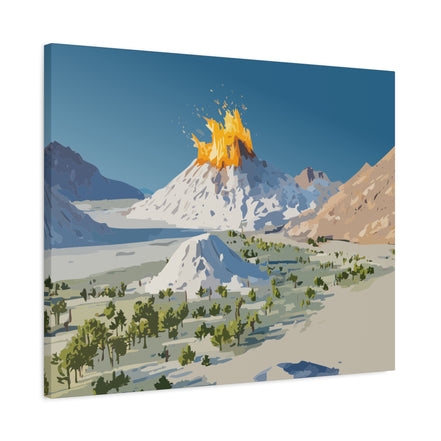 Tropical Volcano Eruption Canvas Print for Nature-Obsessed Interiors — Island Adventure Wall Art, FSC-Certified Matte Stretched Canvas, Home Decor Gift for Wanderlust Collectors