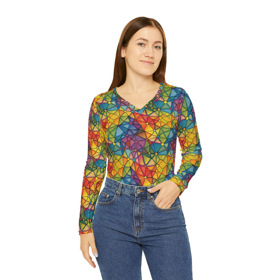 Women's Long Sleeve V-neck Shirt (AOP)