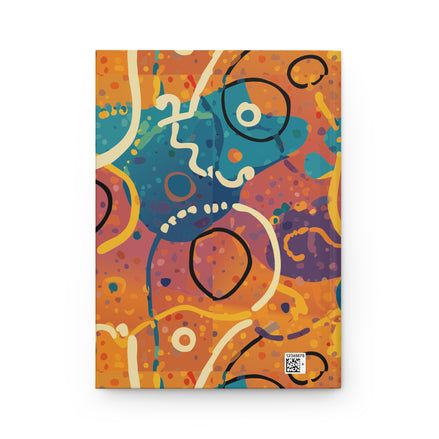 Abstract Colorful Faces Hardcover Journal — Artistic Gratitude Notebook | Aesthetic Rebellion
