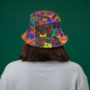 Maximalist Print Bucket Hat - Zany Stitch Detail, USA Made by Aesthetic Rebellion