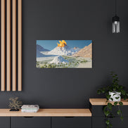 Tropical Volcano Eruption Canvas Print for Nature-Obsessed Interiors — Island Adventure Wall Art, FSC-Certified Matte Stretched Canvas, Home Decor Gift for Wanderlust Collectors