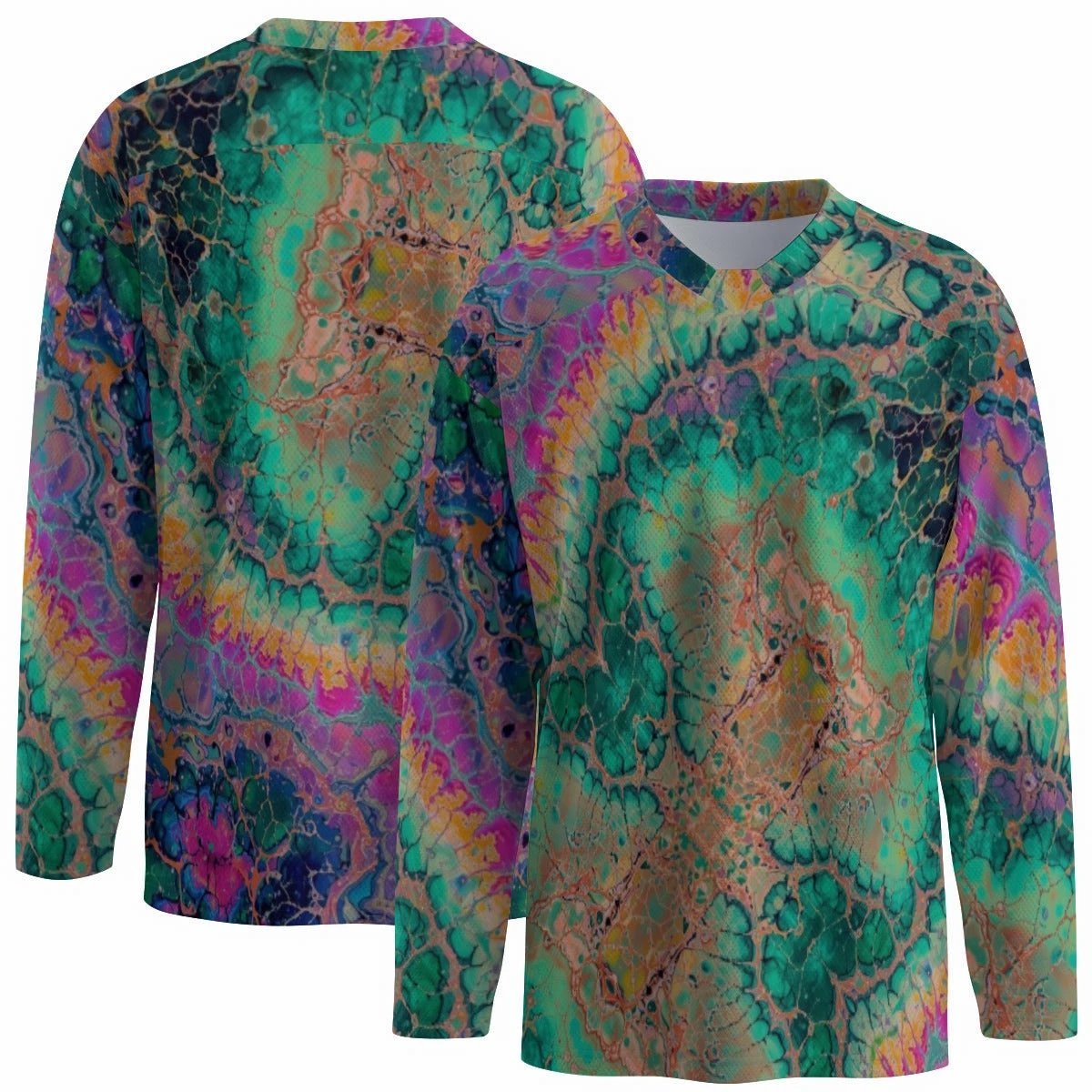 All-Over Print Men's Small Collar Hockey Jersey by Yoycol