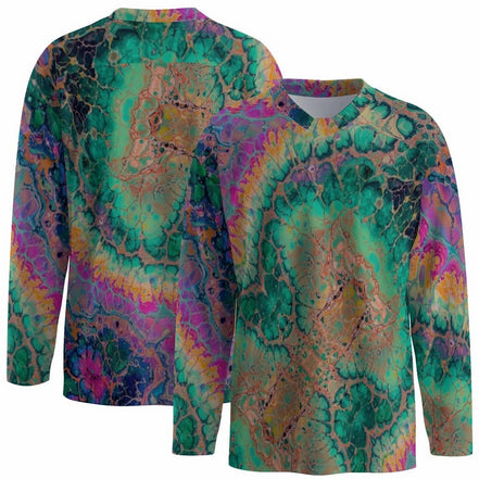 All-Over Print Men's Small Collar Hockey Jersey by Yoycol