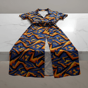 All-Over Print Shirt Dress – Women's Button-Front Midi Dress with Waist Tie by Yoycol