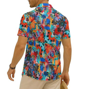All-Over Print Men's Imitation Silk Short-Sleeved Shirt by Yoycol