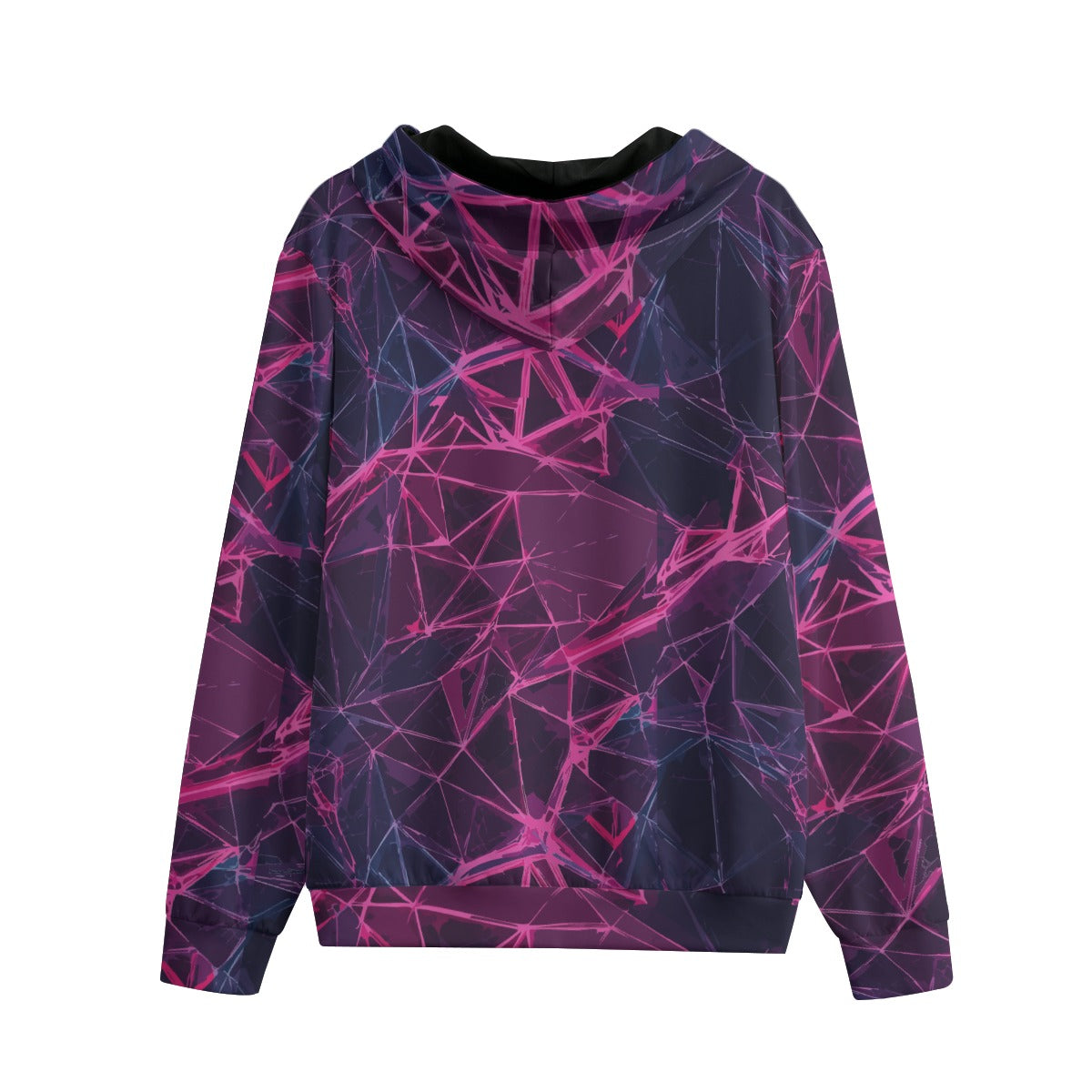 All-Over Print Zip Up Hoodie With Pocket | Interlock Yoycol