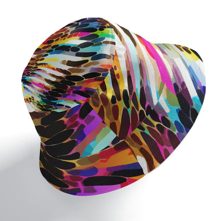 Festival & Rave Bucket Hat for the Maximalist Mystic — Reversible Aura Print Headwear, Sun-to-Dusk Rave Coverage, Psychedelic Streetwear, Wear Your Energy, Unisex Statement Hat, Radiant Aura Colorway