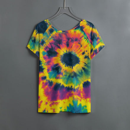 Fever Ray Cosmic Sunflower Raglan for Avant-Garde Synth-Pop Dressers — Neon Yellow Purple Black AOP | Aesthetic Rebellion