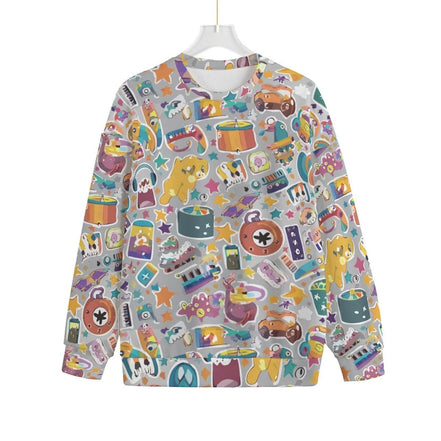 All-Over Print Unisex Drop-shoulder Knitted Fleece Sweater by Yoycol