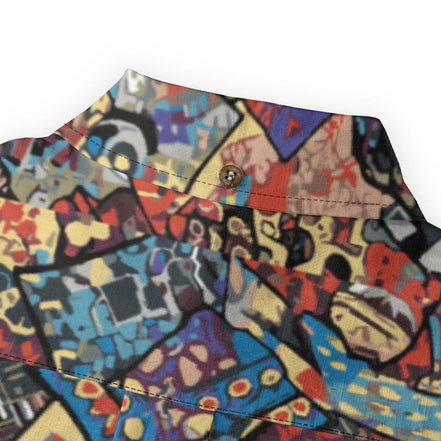 "Gatsby's Gear" All-Over Print Men's Casual Lapel Long Sleeve Shirt|125GSM Cotton by Yoycol